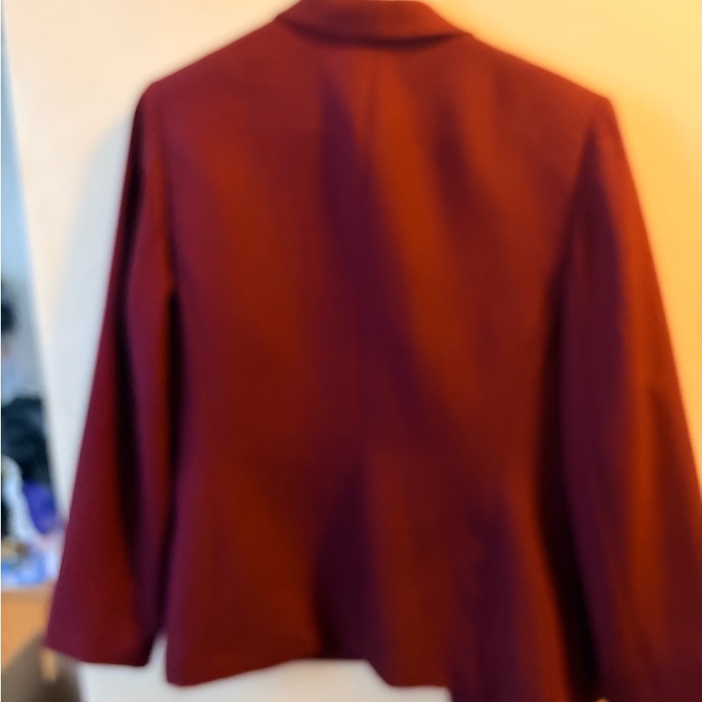 Le Suit Petite Wine-Red Blazer Jacket - Picture 3 of 3